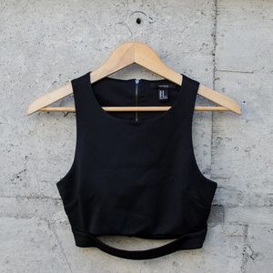 Forever 21 Black Crop Top with Cut Out